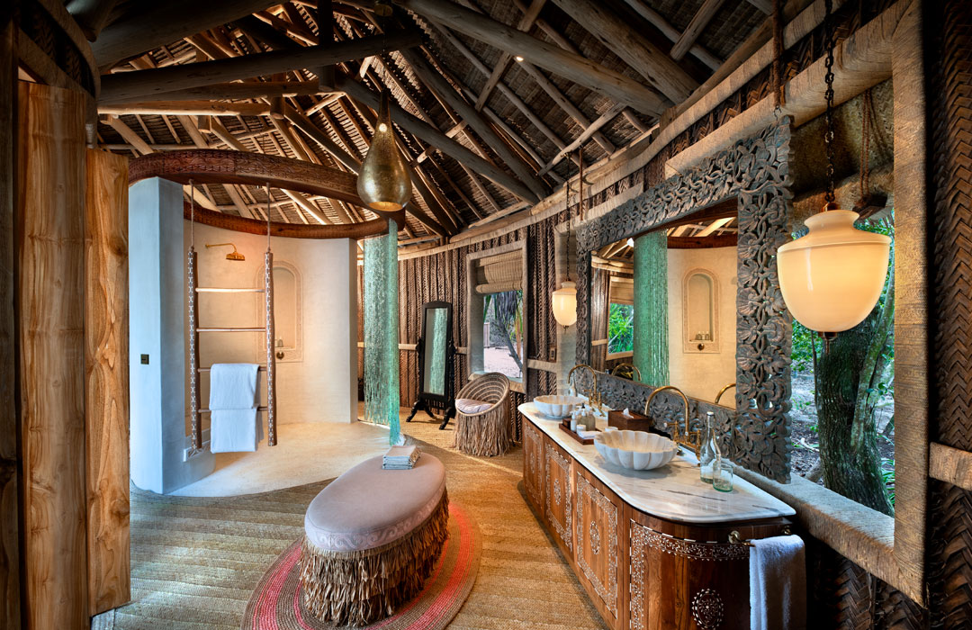 Tanzania Zanzibar Mnembal Island Beach Banda Badkamer