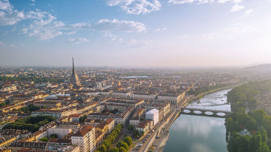 Uitzicht over de stad Turijn Italië